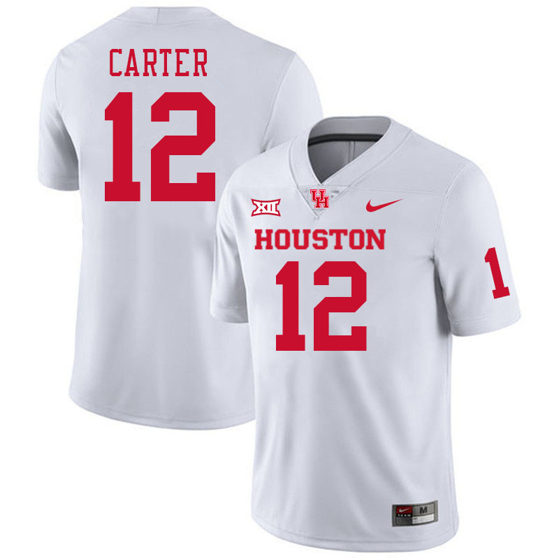 Men #12 Ajani Carter Houston Cougars College Football Jerseys Stitched-White